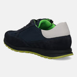 A blue Men's bugatti Sneakers featuring a round plain toe, zero heels heel. Made from suede leather with a durable tpr outsole, this laces design offers both style and comfort.