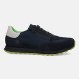 A blue Men's bugatti Sneakers featuring a round plain toe, zero heels heel. Made from suede leather with a durable tpr outsole, this laces design offers both style and comfort.