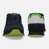 A blue Men's bugatti Sneakers featuring a round plain toe, zero heels heel. Made from suede leather with a durable tpr outsole, this laces design offers both style and comfort.