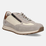 A beige Men's bugatti Sneakers featuring a round plain toe, zero heels heel. Made from suede leather with a durable tpr outsole, this laces design offers both style and comfort.