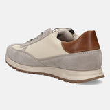 A beige Men's bugatti Sneakers featuring a round plain toe, zero heels heel. Made from suede leather with a durable tpr outsole, this laces design offers both style and comfort.