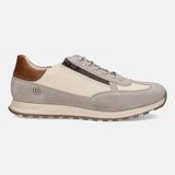 A beige Men's bugatti Sneakers featuring a round plain toe, zero heels heel. Made from suede leather with a durable tpr outsole, this laces design offers both style and comfort.