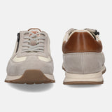 A beige Men's bugatti Sneakers featuring a round plain toe, zero heels heel. Made from suede leather with a durable tpr outsole, this laces design offers both style and comfort.