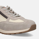 A beige Men's bugatti Sneakers featuring a round plain toe, zero heels heel. Made from suede leather with a durable tpr outsole, this laces design offers both style and comfort.