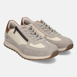 A beige Men's bugatti Sneakers featuring a round plain toe, zero heels heel. Made from suede leather with a durable tpr outsole, this laces design offers both style and comfort.