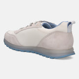A white Men's bugatti Sneakers featuring a round plain toe, zero heels heel. Made from suede leather with a durable tpr outsole, this laces design offers both style and comfort.