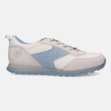 A white Men's bugatti Sneakers featuring a round plain toe, zero heels heel. Made from suede leather with a durable tpr outsole, this laces design offers both style and comfort.