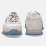A white Men's bugatti Sneakers featuring a round plain toe, zero heels heel. Made from suede leather with a durable tpr outsole, this laces design offers both style and comfort.
