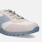 A white Men's bugatti Sneakers featuring a round plain toe, zero heels heel. Made from suede leather with a durable tpr outsole, this laces design offers both style and comfort.