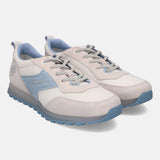 A white Men's bugatti Sneakers featuring a round plain toe, zero heels heel. Made from suede leather with a durable tpr outsole, this laces design offers both style and comfort.