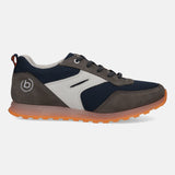 A grey Men's bugatti Sneakers featuring a round plain toe, zero heels heel. Made from synthetic with a durable tpr outsole, this laces design offers both style and comfort.