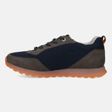 A grey Men's bugatti Sneakers featuring a round plain toe, zero heels heel. Made from synthetic with a durable tpr outsole, this laces design offers both style and comfort.
