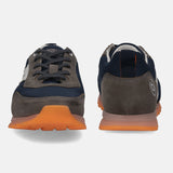 A grey Men's bugatti Sneakers featuring a round plain toe, zero heels heel. Made from synthetic with a durable tpr outsole, this laces design offers both style and comfort.