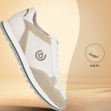 A beige Men's bugatti Sneakers featuring a round plain toe, zero heels heel. Made from suede leather with a durable eva outsole, this laces design offers both style and comfort.