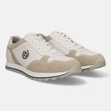 A beige Men's bugatti Sneakers featuring a round plain toe, zero heels heel. Made from suede leather with a durable eva outsole, this laces design offers both style and comfort.