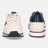 A white Men's bugatti Sneakers featuring a round plain toe, zero heels heel. Made from premium genuine leather with a durable eva outsole, this laces design offers both style and comfort.