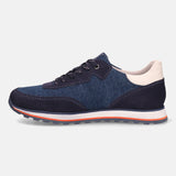 A blue Men's bugatti Sneakers featuring a round plain toe, zero heels heel. Made from suede leather with a durable eva outsole, this laces design offers both style and comfort.