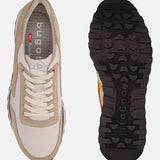 A beige Men's bugatti Sneakers featuring a round plain toe, zero heels heel. Made from suede leather with a durable eva outsole, this laces design offers both style and comfort.