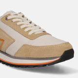 A beige Men's bugatti Sneakers featuring a round plain toe, zero heels heel. Made from suede leather with a durable eva outsole, this laces design offers both style and comfort.