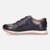 A blue Men's bugatti Sneakers featuring a round plain toe, zero heels heel. Made from premium genuine leather with a durable eva outsole, this laces design offers both style and comfort.