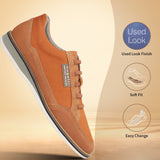 A grey Men's bugatti Casuals Shoes featuring a round plain toe, zero heels heel. Made from textile with a durable eva outsole, this laces design offers both style and comfort.