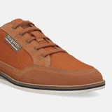 A grey Men's bugatti Casuals Shoes featuring a round plain toe, zero heels heel. Made from textile with a durable eva outsole, this laces design offers both style and comfort.