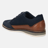 A blue Men's bugatti Casuals Shoes featuring a round plain toe, zero heels heel. Made from textile with a durable eva outsole, this laces design offers both style and comfort.