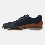 A blue Men's bugatti Casuals Shoes featuring a round plain toe, zero heels heel. Made from textile with a durable eva outsole, this laces design offers both style and comfort.