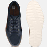 A blue Men's bugatti Casuals Shoes featuring a round plain toe, zero heels heel. Made from textile with a durable eva outsole, this laces design offers both style and comfort.