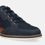 A blue Men's bugatti Casuals Shoes featuring a round plain toe, zero heels heel. Made from textile with a durable eva outsole, this laces design offers both style and comfort.
