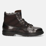 A brown Men's bugatti Ankle Boots featuring a round toe plain toe, moulded heel. Made from premium genuine leather with a durable tr outsole, this zipper design offers both style and comfort.