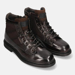 A brown Men's bugatti Ankle Boots featuring a round toe plain toe, moulded  heel. Made from premium genuine leather with a durable tr outsole, this zipper design offers both style and comfort.