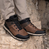 A cognac Men's bugatti Outdoor Sneakers featuring a round toe plain toe, zero heels heel. Made from synthetic with a durable eva outsole, this laces design offers both style and comfort.