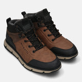 A cognac Men's bugatti Outdoor Sneakers featuring a round toe plain toe, zero heels heel. Made from synthetic with a durable eva outsole, this laces design offers both style and comfort.