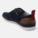A blue Men's bugatti Sneakers featuring a round plain toe, zero heels heel. Made from textile with a durable tpr outsole, this laces design offers both style and comfort.