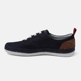 A blue Men's bugatti Sneakers featuring a round plain toe, zero heels heel. Made from textile with a durable tpr outsole, this laces design offers both style and comfort.