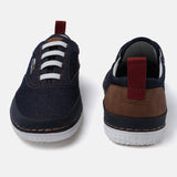A blue Men's bugatti Sneakers featuring a round plain toe, zero heels heel. Made from textile with a durable tpr outsole, this laces design offers both style and comfort.