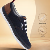 A blue Men's bugatti Sneakers featuring a round plain toe, zero heels heel. Made from textile with a durable tpr outsole, this laces design offers both style and comfort.