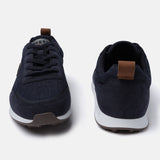 A blue Men's bugatti Sneakers featuring a round plain toe, zero heels heel. Made from synthetic with a durable tpr outsole, this laces design offers both style and comfort.