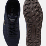 A blue Men's bugatti Sneakers featuring a round plain toe, zero heels heel. Made from synthetic with a durable tpr outsole, this laces design offers both style and comfort.