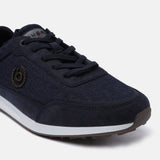 A blue Men's bugatti Sneakers featuring a round plain toe, zero heels heel. Made from synthetic with a durable tpr outsole, this laces design offers both style and comfort.