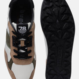 A beige Men's bugatti Sneakers featuring a round plain toe, zero heels heel. Made from textile with a durable tpr outsole, this laces design offers both style and comfort.