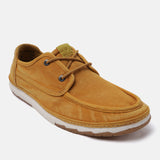 A yellow Men's bugatti Sneakers featuring a round plain toe, zero heels heel. Made from textile with a durable tpr outsole, this laces design offers both style and comfort.