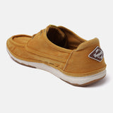 A yellow Men's bugatti Sneakers featuring a round plain toe, zero heels heel. Made from textile with a durable tpr outsole, this laces design offers both style and comfort.