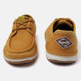 A yellow Men's bugatti Sneakers featuring a round plain toe, zero heels heel. Made from textile with a durable tpr outsole, this laces design offers both style and comfort.