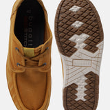 A yellow Men's bugatti Sneakers featuring a round plain toe, zero heels heel. Made from textile with a durable tpr outsole, this laces design offers both style and comfort.