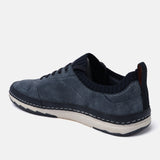 A blue Men's bugatti Sneakers featuring a round plain toe, zero heels heel. Made from synthetic with a durable tpr outsole, this laces design offers both style and comfort.