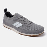 A grey Men's bugatti Sneakers featuring a round plain toe, zero heels heel. Made from textile with a durable tpr outsole, this laces design offers both style and comfort.