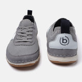 A grey Men's bugatti Sneakers featuring a round plain toe, zero heels heel. Made from textile with a durable tpr outsole, this laces design offers both style and comfort.
