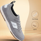 A grey Men's bugatti Sneakers featuring a round plain toe, zero heels heel. Made from textile with a durable tpr outsole, this laces design offers both style and comfort.
